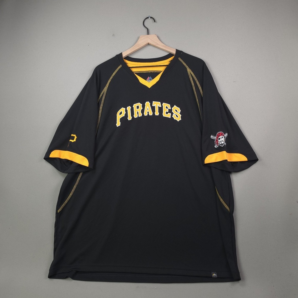 Majestic Pittsburgh Pirates Jersey 2XL Black Gold MLB Batting Practice Pullover